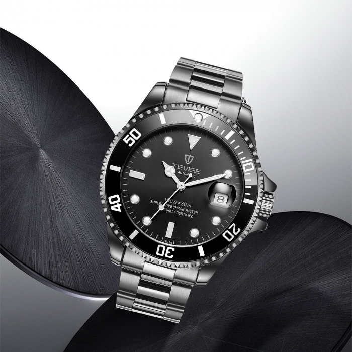 Tevise Ceas barbatesc de mana Mecanic Automatic Elegant Luxury Negru [4]