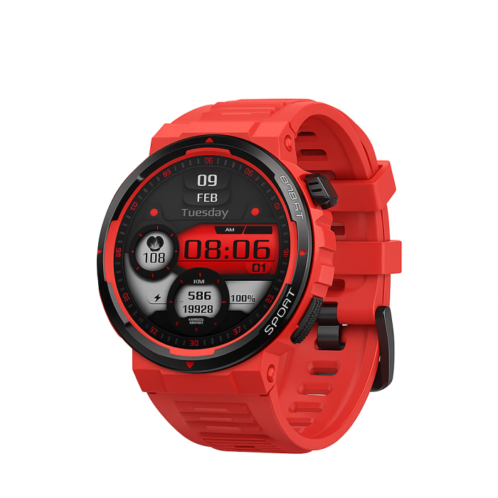 Zeblaze Ares 3 Plus Roșu – Smartwatch 1.43" AMOLED, Apeluri Bluetooth, HR, SpO₂, 280 mAh [1]