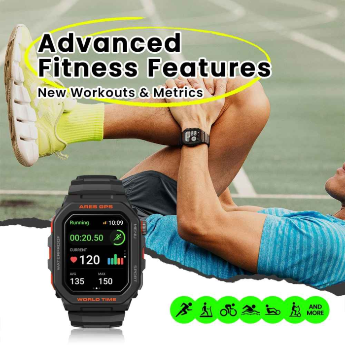 Zeblaze Ares GPS Smartwatch Negru – Ecran 1.75″ HD, GPS Încorporat, Apeluri Bluetooth, HR & SpO₂ [2]