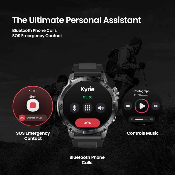 Zeblaze Stratos 2 Plus Smartwatch 1.43 AMOLED, GPS+BDS, Altimetru, Busolă, 530mAh, 3ATM, BLE 5.3 [5]