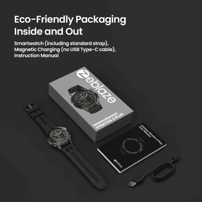 Zeblaze Stratos 2 Plus Smartwatch 1.43 AMOLED, GPS+BDS, Altimetru, Busolă, 530mAh, 3ATM, BLE 5.3 [3]