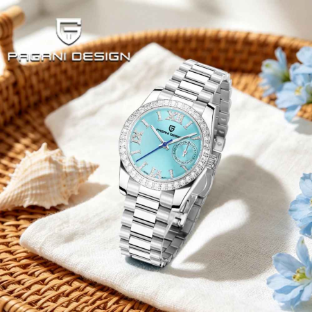 Ceas Damă PAGANI DESIGN PD-1776 Ice Blue, VH65, Safir, 100M, 32mm [5]