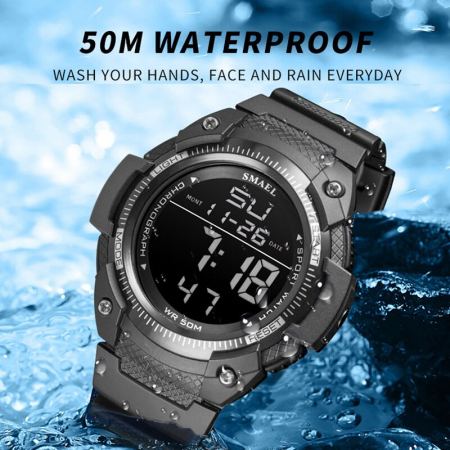 Ceas barbatesc Smael Sport Casual Afisaj Digital Negru [1]
