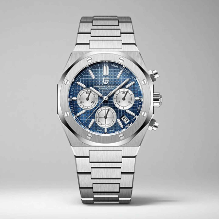 Ceas cronograf bărbați PAGANI DESIGN PD-1707, 40 mm, mecanism Seiko VK63, safir, brățară oțel inoxidabil, stil luxury sport [4]