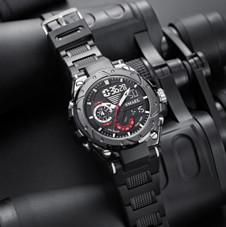 Ceas barbatesc Smael Sport Casual Stil Militar Dual Time Cronograf [1]