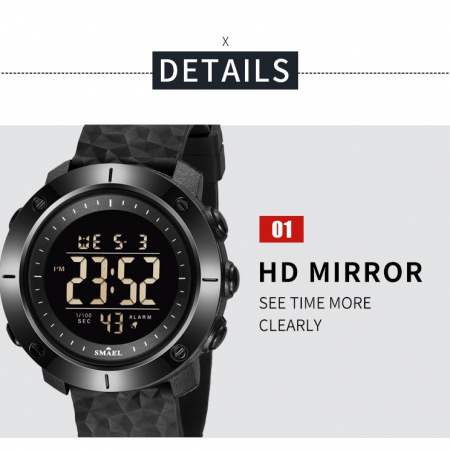 Ceas barbatesc Smael Casual Sport Afisaj Digital Rezistenta la apa 5 ATM [4]