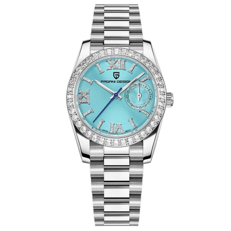 Ceasuri dama - Ceas Damă PAGANI DESIGN PD-1776 Ice Blue, VH65, Safir, 100M, 32mm