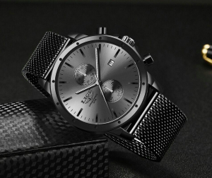 Ceas Barbatesc Cronograf Elegant Analog Quartz Otel inoxidabil [4]