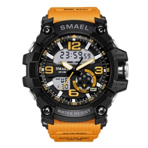 Ceas barbatesc, Shock resistant, Militar, Sport, Orange, Smael, Alarma, Calendar, Dual time, Cronometru [0]