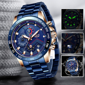 Ceas barbatesc Business Elegant Cronograf Elegant Otel Inoxidabil Quartz [7]