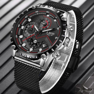 Ceas barbatesc, Lige, Business, Sport, Casual, Quartz, Rezistent la socuri si zgarieturi, Otel inoxidabil [4]