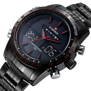 Ceas Naviforce clasic multifunctional, rezistent la apa 5Bar, mecanism Quartz, afisaj digital si analogic, alarma si cronometru [1]