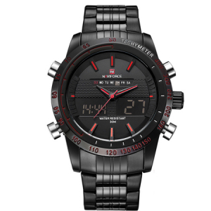 Ceas Naviforce clasic multifunctional, rezistent la apa 5Bar, mecanism Quartz, afisaj digital si analogic, alarma si cronometru [0]