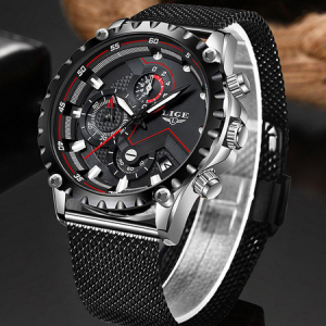 Ceas barbatesc, Lige, Business, Sport, Casual, Quartz, Rezistent la socuri si zgarieturi, Otel inoxidabil [5]