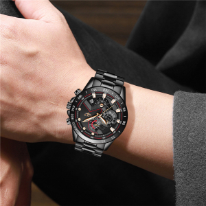 Ceas de mana barbatesc Casual Cronograf Quartz Otel inoxidabil [6]