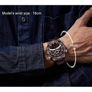 Ceas de mana barbatesc Casual Naviforce Dual Time Cronograf Quartz Otel inoxidabil [5]
