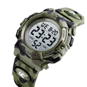 Ceas copii, Pentru baieti, Skmei, Sport, Alarma, Cronometru, Digital, Camuflaj, Army Green [1]