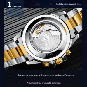 Tevise Ceas mecanic automatic barbatesc Top Brand Fashion Otel inoxidabil [4]