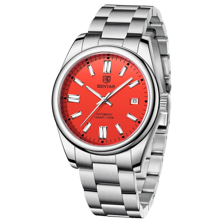 Ceasuri barbatesti - BENYAR BY-5185 Ceas Automatic Mecanic Bărbați – Luxury Sport, Oțel Inoxidabil, 10Bar, Calendar Complet