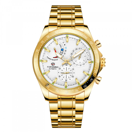 Ceasuri barbatesti - Forsining Ceas barbatesc de mana Mecanic Automatic Business Elegant Fashion Auriu Alb