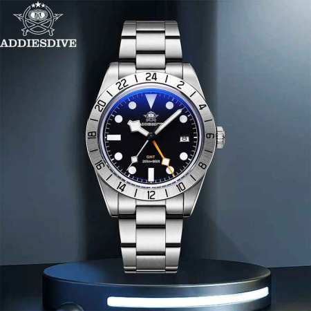 Ceas ADDIESDIVE AD2035 GMT, mecanism Ronda, 39mm, oțel inoxidabil 316L, 200M rezistent la apă [2]