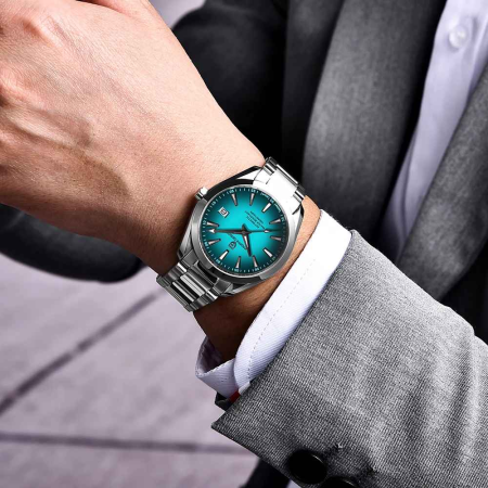 Ceas automat bărbătesc PD-1688, cadran verde degradé, mecanism Japan 8215, 40mm, sticlă safir, oțel inoxidabil [3]