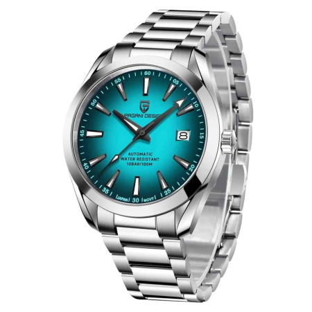 Modele noi - Ceas automat bărbătesc PD-1688, cadran verde degradé, mecanism Japan 8215, 40mm, sticlă safir, oțel inoxidabil