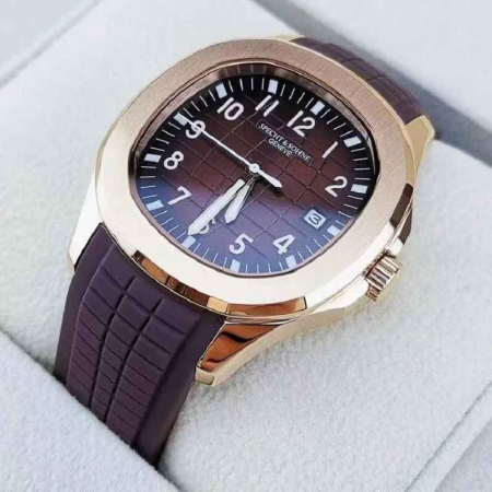 Ceas automat bărbătesc Specht & Sohne SP0008, cadran maro texturat, carcasă rose gold, 40mm, mecanism Japan 8215, curea cauciuc, 5ATM [1]