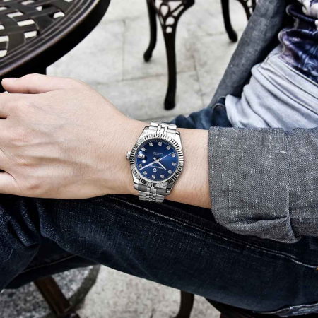 Ceas automat Pagani Design PD-1645, 42mm, mecanism japonez, cadran albastru, oțel inoxidabil, rezistență 100m [1]