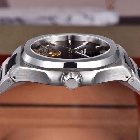 Ceas Automatic Bărbați Pagani Design PD-YS025, 42mm, Tourbillon Open Heart, Oțel Inoxidabil, Sticlă Safir, ArgintiuNegru [3]