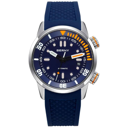 Ceasuri barbatesti - Ceas Automatic BERNY AM339M Diver Albastru, Miyota 8215, Safir, 200M, 42mm