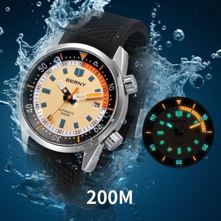 Ceas Automatic BERNY AM439M Crem, Miyota 8215, Safir AR, 200M, 42mm [5]