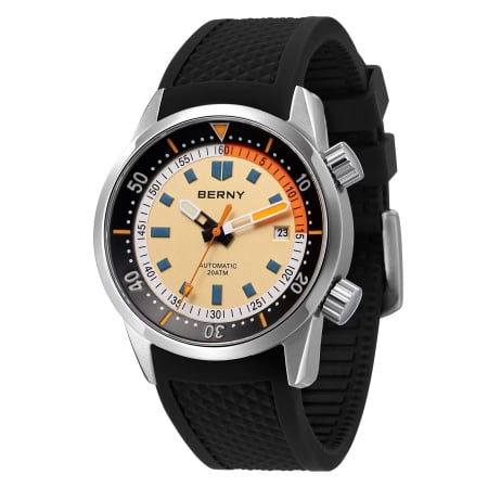 Ceasuri barbatesti - Ceas Automatic BERNY AM439M Crem, Miyota 8215, Safir AR, 200M, 42mm