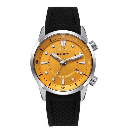 Ceasuri barbatesti - Ceas Automatic BERNY AM7081M-YE Galben, Miyota 8205, Safir, 200M, 42mm