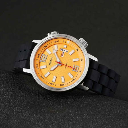 Ceas Automatic BERNY AM7081M-YE Galben, Miyota 8205, Safir, 200M, 42mm [4]