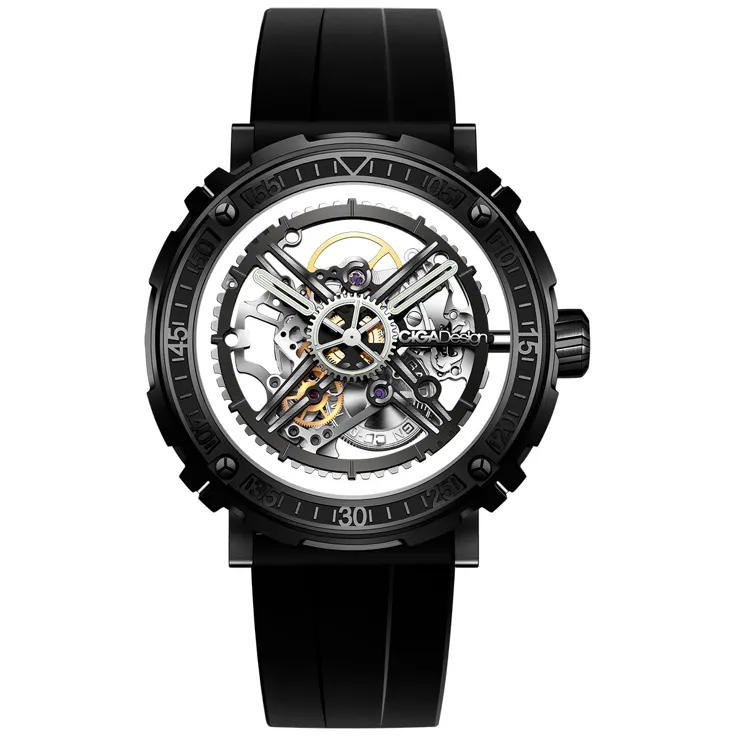 Ceasuri barbatesti - Ceas Automatic CIGA Design M Series Magician 3-in-1 M051-BB01-W6B, Titan DLC, Safir, Skeleton