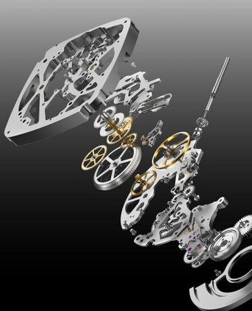 Ceas Automatic CIGA Design Z-Series Edge Skeleton, Oțel Inoxidabil, 24 Rubine, 40H [4]