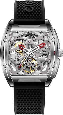 Ceasuri barbatesti - Ceas Automatic CIGA Design Z-Series Edge Skeleton, Oțel Inoxidabil, 24 Rubine, 40H