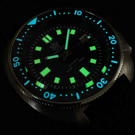 Ceas automatic de scufundări STEELDIVE SD1970, 44 mm, mecanism NH35, cristal safir, bezel ceramic verde, 20 ATM, sportdiving [2]