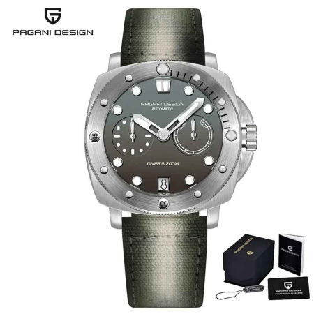 Ceas automatic diver bărbați PAGANI DESIGN PD-1767, 41 mm, mecanism CAL.2C10, safir, curea nylon, 200M rezistent la apă [2]