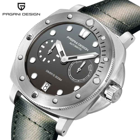 Ceas automatic diver bărbați PAGANI DESIGN PD-1767, 41 mm, mecanism CAL.2C10, safir, curea nylon, 200M rezistent la apă [1]