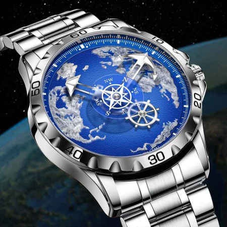 Ceas Automatic Glenaw Navigator Silver Blue – Mecanic, Cadran Albastru, Curea Otel Inoxidabil, 43mm, Luminous, 3ATM [4]