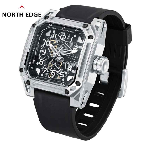 Ceas Automatic NORTH EDGE SPACE X, Seagull ST2551, Skeleton, Oțel 316L, 100M, 47mm [2]