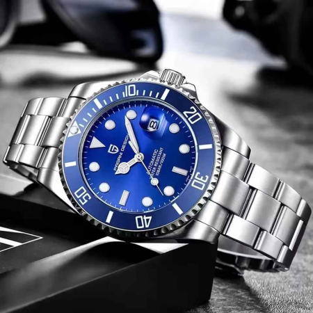 Ceas Automatic PAGANI DESIGN PD-1639 Albastru, Seiko NH35, Safir, 100M, 43mm [6]