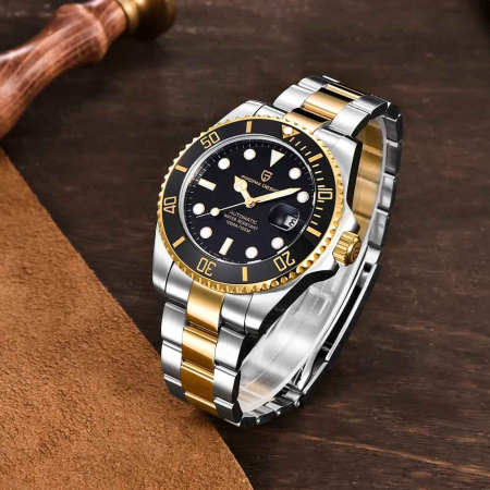 Ceas Automatic PAGANI DESIGN PD-1639 Gold Black, Seiko NH35, Safir, 100M, 42mm [3]
