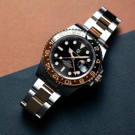 Ceas Automatic PAGANI DESIGN PD-1662 Rose Gold Black GMT, Pearl DG5833, Safir, 100M [2]