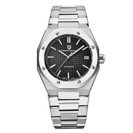 Ceasuri barbatesti - Ceas Automatic PAGANI DESIGN PD-1673 Black, Miyota 8215, Safir, Oțel, 100M, 40mm