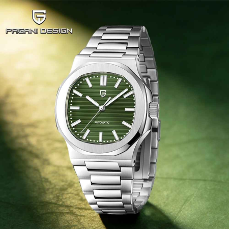 Ceas Automatic PAGANI DESIGN PD-1728 Green, Seagull ST16, Safir AR, 100M, 40mm [5]
