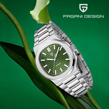 Ceas Automatic PAGANI DESIGN PD-1728 Green, Seagull ST16, Safir AR, 100M, 40mm [2]