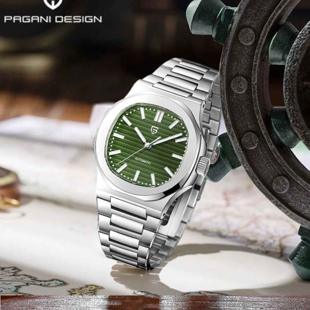 Ceas Automatic PAGANI DESIGN PD-1728 Green, Seagull ST16, Safir AR, 100M, 40mm [4]